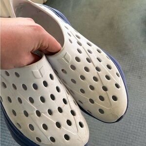 Kane Recovery White and Blue Slip-On Athletic Shoes 13